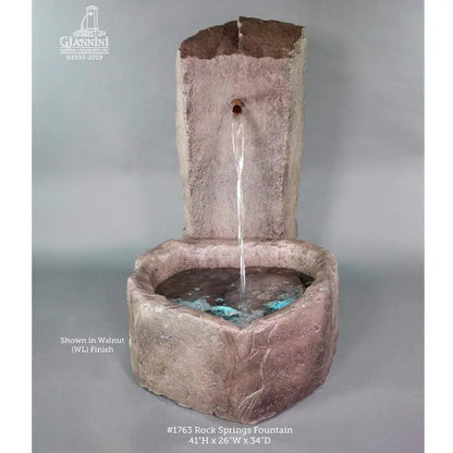 Giannini Garden Outdoor Fountains Walnut / 41"H x 26"W x 34"D Giannini Garden Walnut Concrete Rock Spring Outdoor Fountain 1763