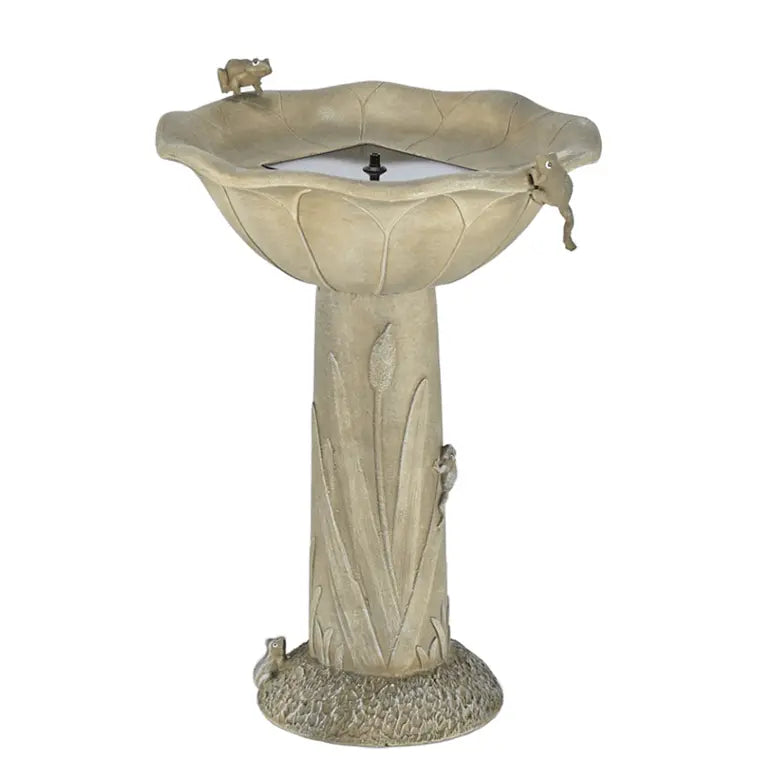 Smart Solar Outdoor Fountains Acadia Frog Solar Birdbath / 17.5" W x 25" H Smart Solar Acadia Frog Solar Birdbath 20633R01