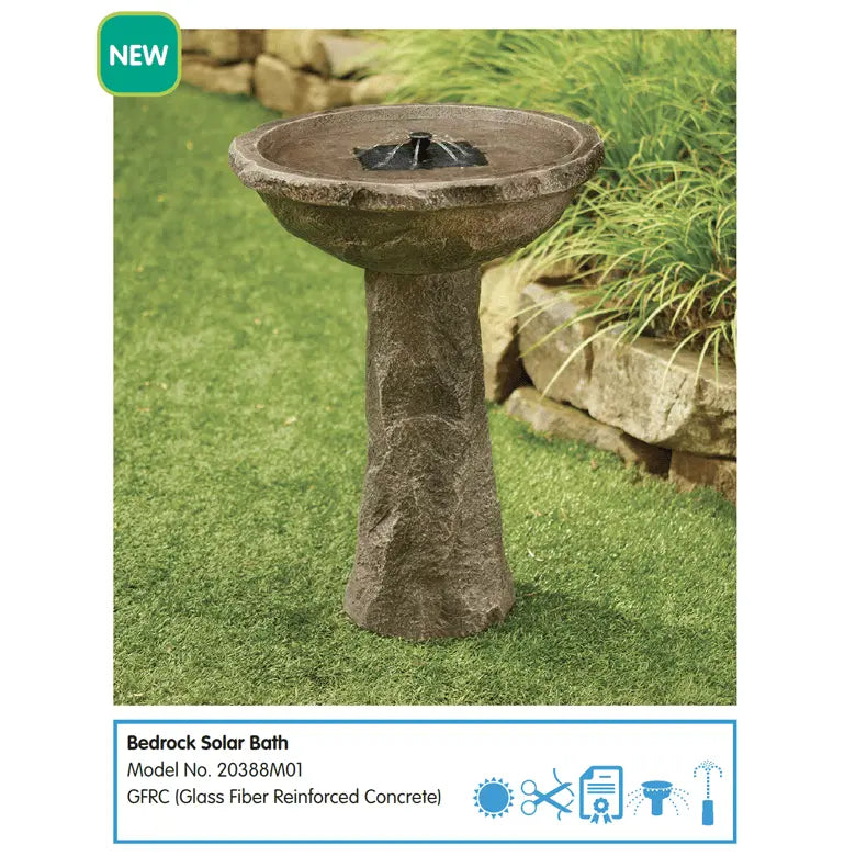 Smart Solar Outdoor Fountains Bedrock / 20.5” Dia. x 28.0” H Smart Solar Bedrock Solar Garden Outdoor Fountain 20388M01