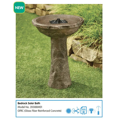 Smart Solar Outdoor Fountains Bedrock / 20.5” Dia. x 28.0” H Smart Solar Bedrock Solar Garden Outdoor Fountain 20388M01