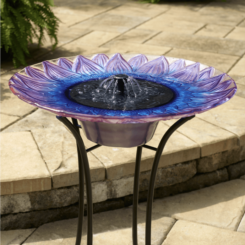 Glass, Ceramic and Solar Hanging Bird Baths