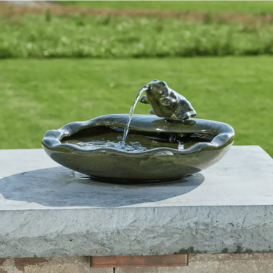 Smart Solar Outdoor Fountains Ceramic Frog Solar Fountain Small / 14.5" L x 13.0" W x 7.0" H Smart Solar Ceramic Frog Solar Fountain Small  22300R01 (Green)