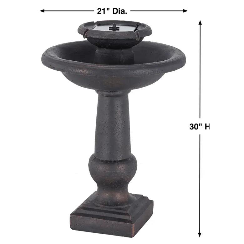 Smart Solar Outdoor Fountains Chatsworth / 21" Diameter x 30" High / Bronze Smart Solar Chatsworth 2-Tier Solar Outdoor Fountain 24260RM1 (Bronze)