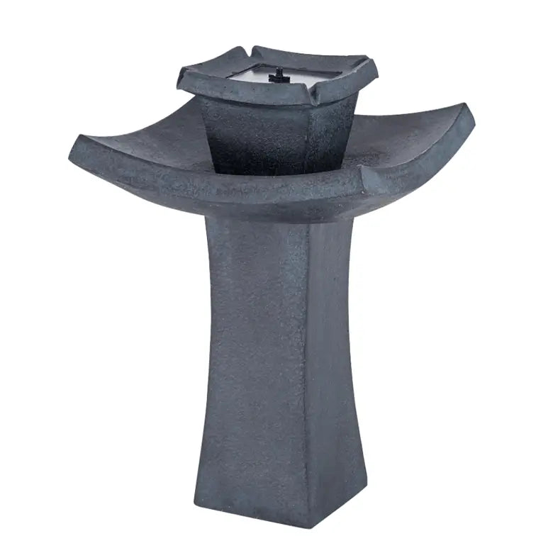 Smart Solar Outdoor Fountains Mahayana Zen / 19.25" D x 29.25" H Smart Solar Mahayana Zen 2-Tier Solar Outdoor Fountain 34252RM1