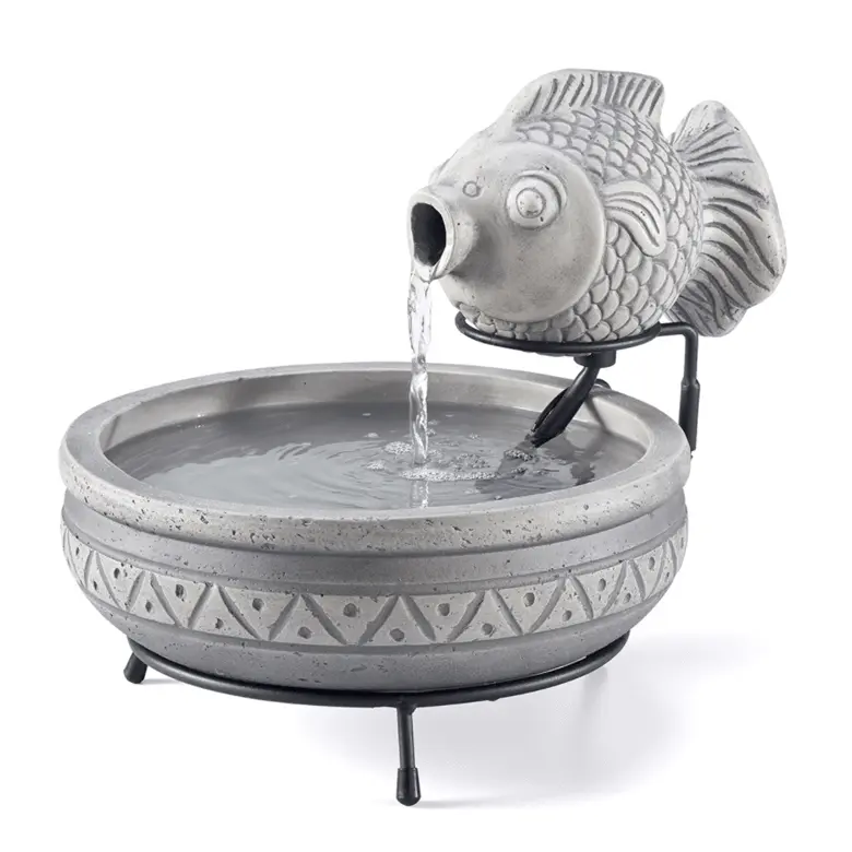 Smart Solar Outdoor Fountains Marin Solar Fish Fountain / 15.75" L x 13.39" W x 12.99" H Smart Solar Marin Solar Fish Fountain 23471M01 (Light Cement)