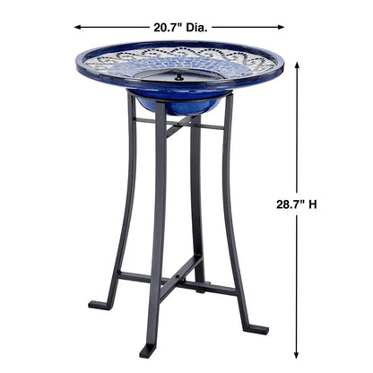 Smart Solar Outdoor Fountains Mosaic Solar / Glazed Ceramic / 20.75" Diameter x 28.75" Smart Solar Mosaic Solar Glazed Ceramic Solar Outdoor Fountain 20747R01