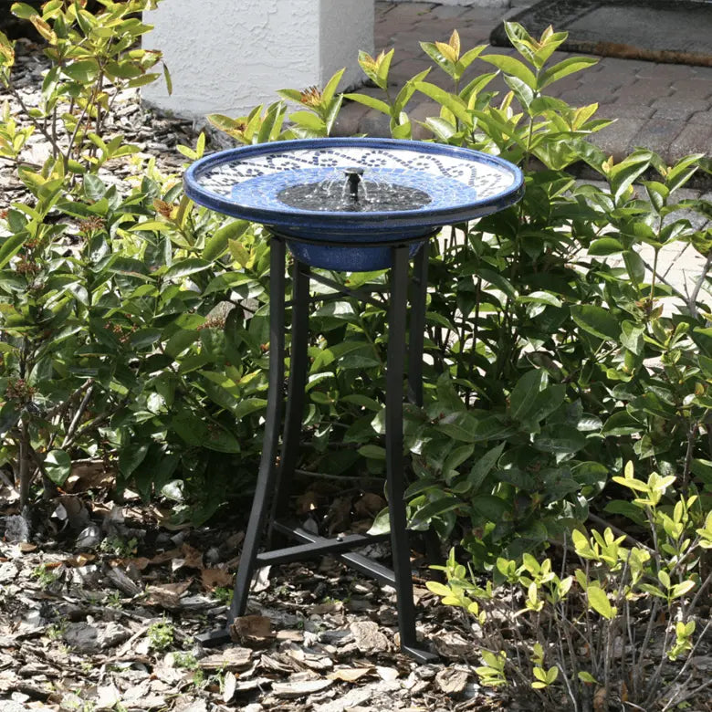 Smart Solar Outdoor Fountains Mosaic Solar / Glazed Ceramic / 20.75" Diameter x 28.75" Smart Solar Mosaic Solar Glazed Ceramic Solar Outdoor Fountain 20747R01