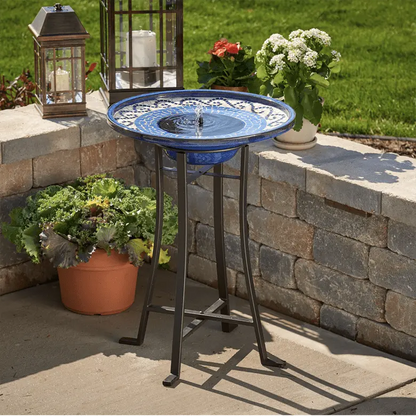 Smart Solar Outdoor Fountains Mosaic Solar / Glazed Ceramic / 20.75" Diameter x 28.75" Smart Solar Mosaic Solar Glazed Ceramic Solar Outdoor Fountain 20747R01