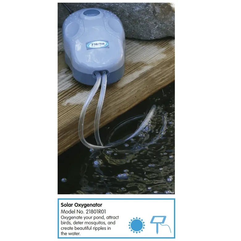 Smart Solar Outdoor Fountains Oxygenator Pump / 6.5" L x 4.0" W x 2.5" H Smart Solar Oxygenator Pump 21801R01