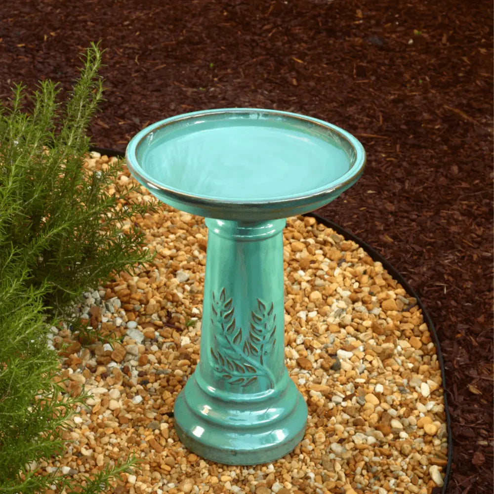 Smart Solar Outdoor Fountains Acadia Frog Solar Birdbath / 15.75" W x 22" H Smart Solar Wingate Ceramic Traditional Birdbath 207239-MG